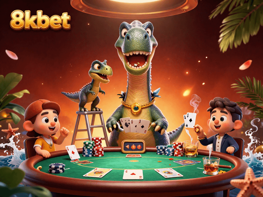 Experience exciting gaming action at 8xbet with dynamic casino elements and characters.