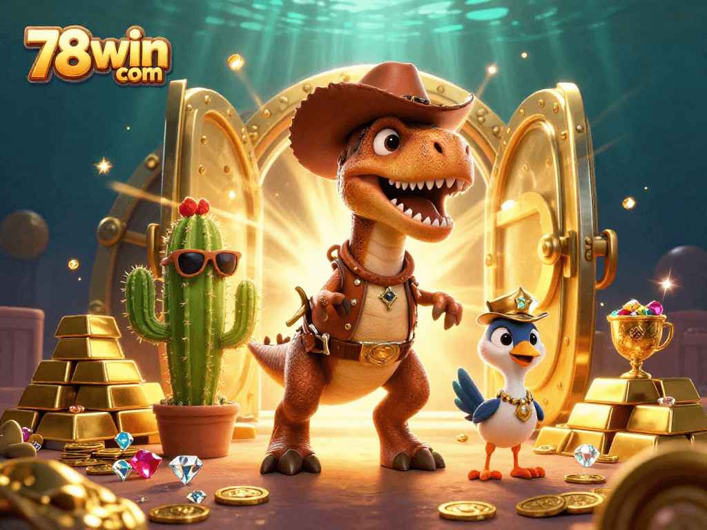 Join the adventure at 78win com with thrilling casino treasures and dinosaur fun!