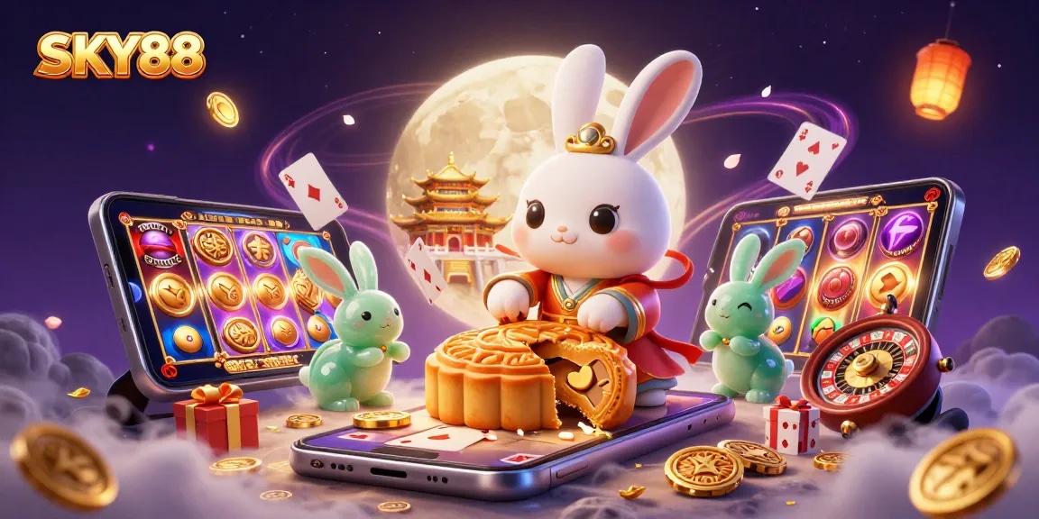 Bet on SKY88 and experience the thrill of gambling with Asian-inspired moonlit scenery.