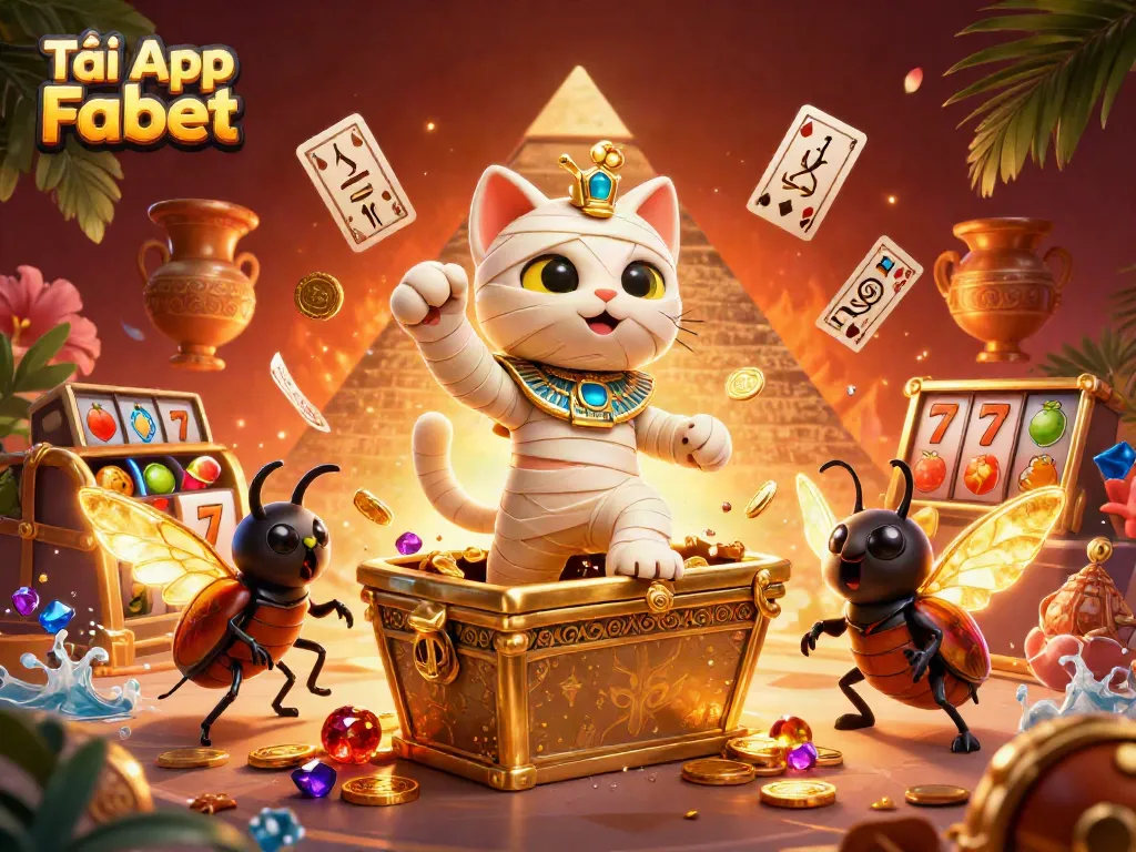 Experience fun gambling action with Tải App Fabet and cartoon characters in a vibrant casino.
