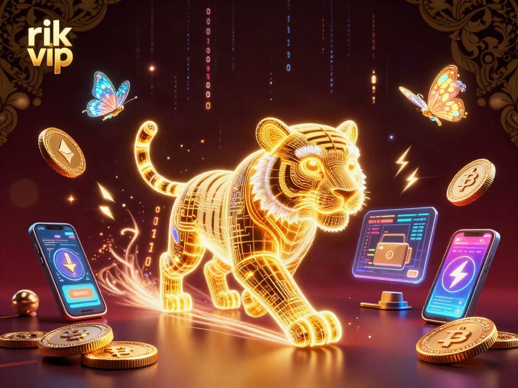 Experience rik vip with excitement as the golden tiger prowls a vibrant digital casino.