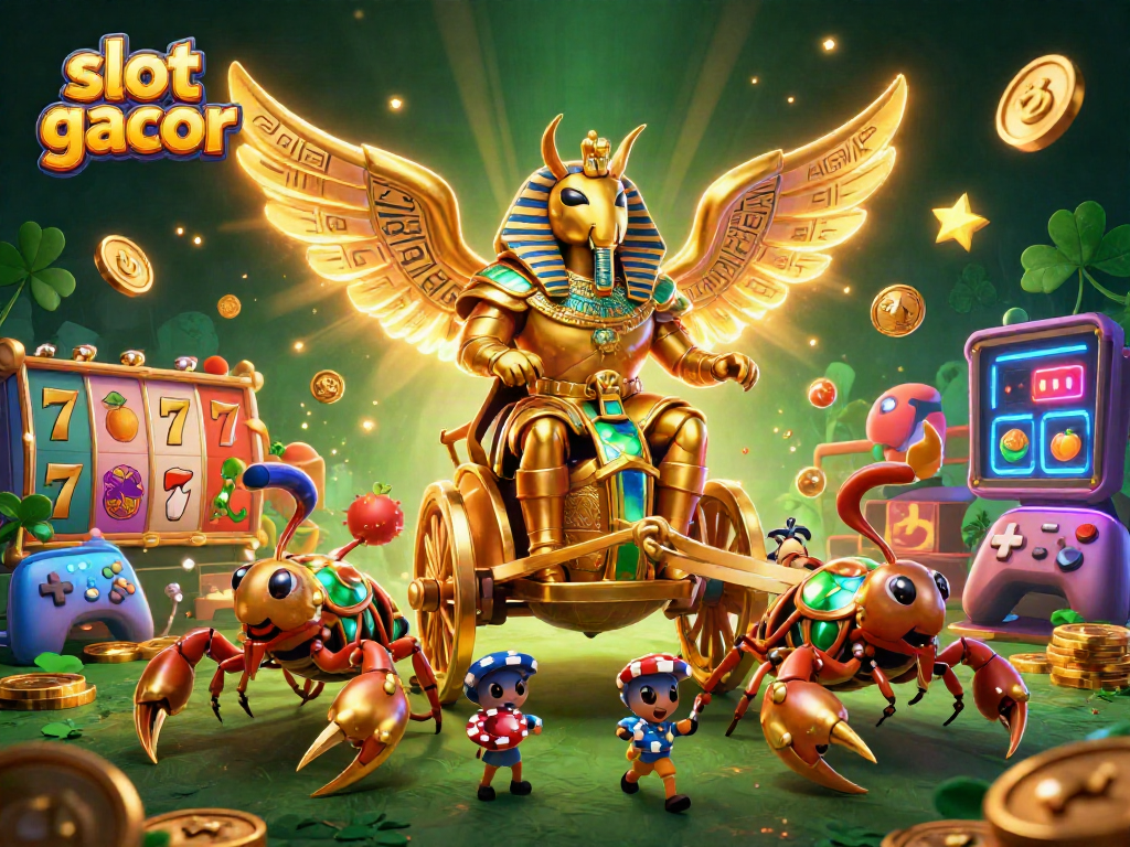 Experience the thrill of slot gacor with a dynamic illustration of jackpots and wins.