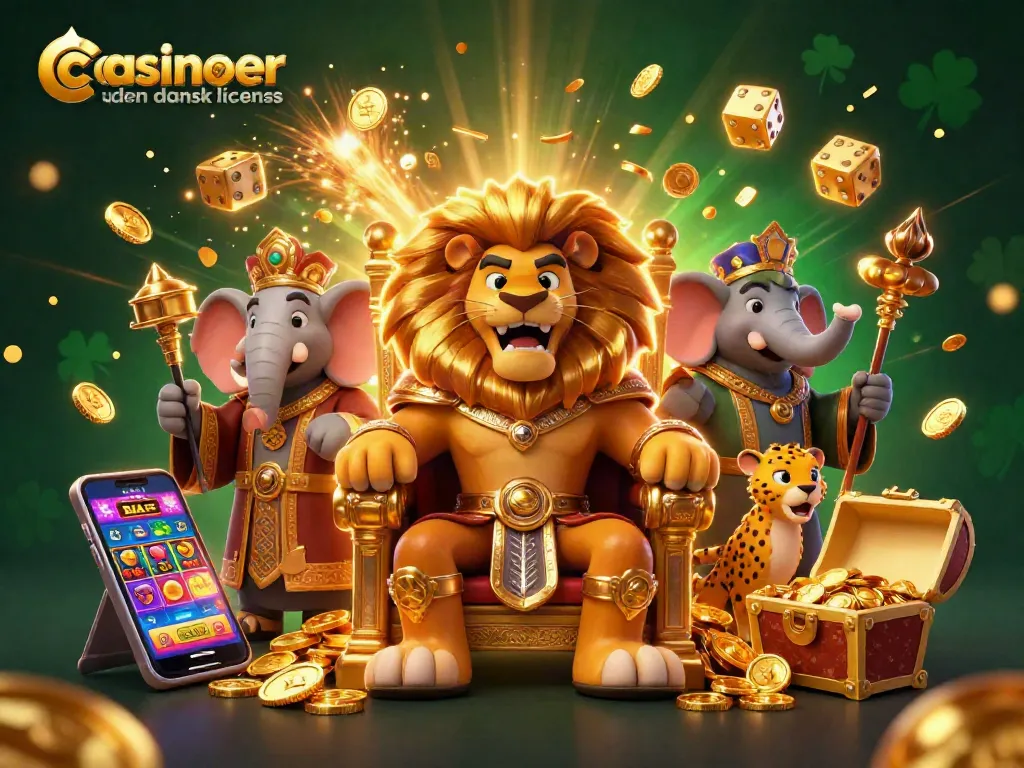 Experience thrilling wins at casinoer uden dansk licens with our vibrant 3D illustration.