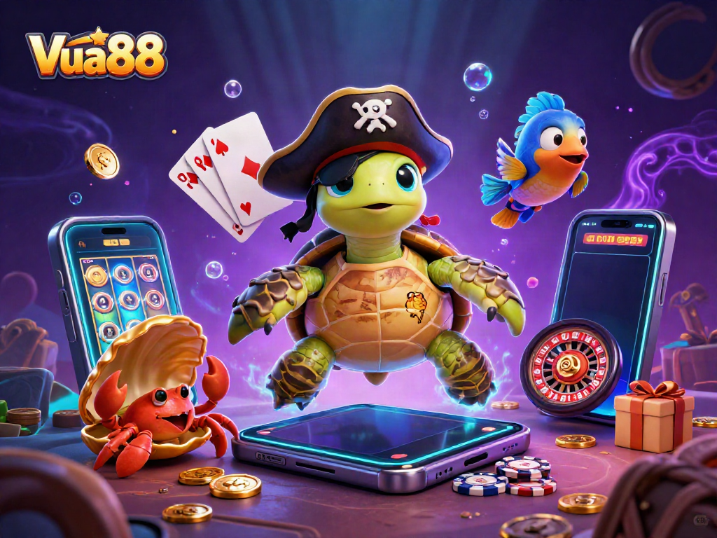 Experience exciting gameplay at Vua88 with vibrant characters, dynamic slots, and immersive casino elements.