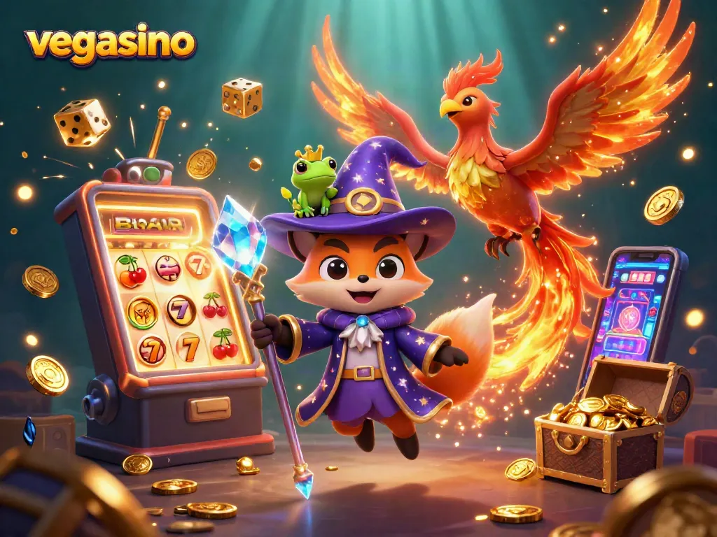 Experience the excitement at vegasino with a mystical wizard and ready-to-play slot elements.