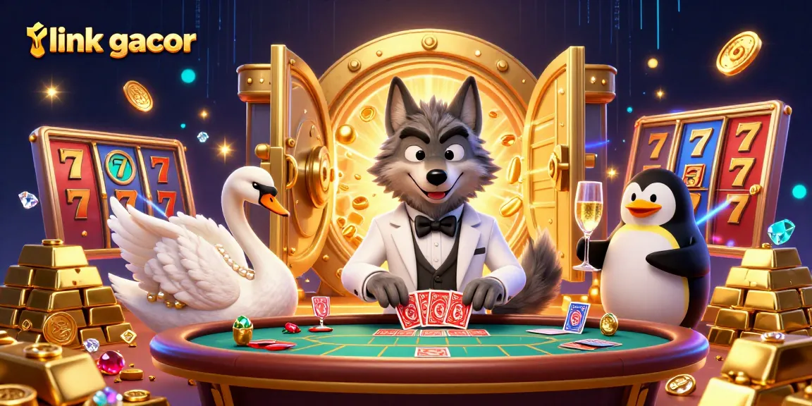 Engage with link gacor through interactive gaming at a vibrant baccarat table surrounded by luxury elements.