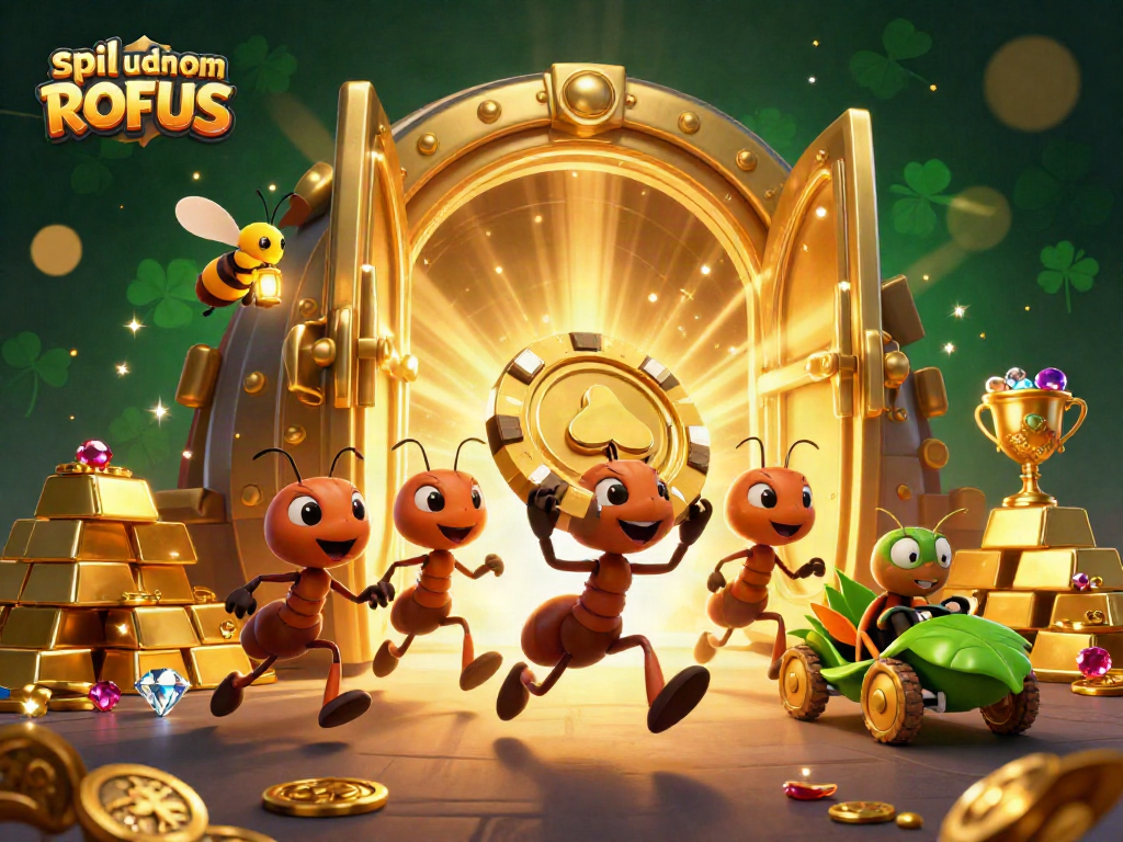Play exciting casino games like spil uden om ROFUS amidst a treasure-filled heist scene.